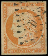 EMISSION DE 1849 - 5d   40c. Orange, 4 RETOUCHE, Obl. Los. DS2, Aminci Mais Rare - 1849-1850 Cérès
