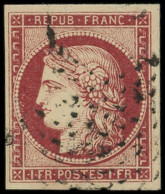EMISSION DE 1849 - 6     1f. Carmin, Obl. ETOILE, Très Belles Marges, TTB - 1849-1850 Ceres