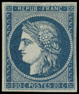 * EMISSION DE 1849 - 8a   20c. Bleu Foncé Dit "Marquelet", TB - 1849-1850 Ceres