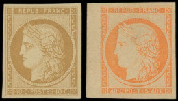 * EMISSION DE 1849 - R1f Et R5g, 10c. Et 40c. REIMPRESSIONS, N°5 Petit Bdf, TTB - 1849-1850 Ceres