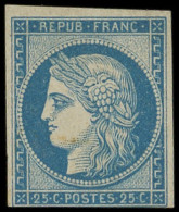 * EMISSION DE 1849 - R4d  25c. Bleu, REIMPRESSION, Court En Bas, TB - 1849-1850 Cérès