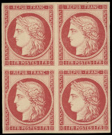 ** EMISSION DE 1849 - R6f   1f. Carmin Foncé, REIMPRESSION, BLOC De 4, Fraîcheur Postale, TTB - 1849-1850 Ceres