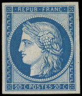 * EMISSION DE 1849 - R8f  20c. Bleu, REIMPRESSION, TB - 1849-1850 Ceres