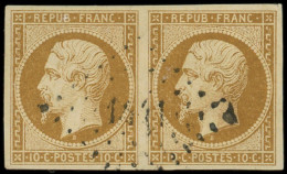 PRESIDENCE - 9a   10c. Bistre-brun, PAIRE Obl. PC 1441, TTB - 1852 Luigi-Napoleone