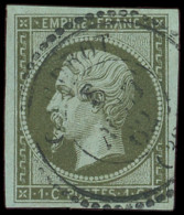 EMPIRE NON DENTELE - 11    1c. Vert-olive, Obl. Càd T22, TTB - 1853-1860 Napoleone III