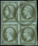 EMPIRE NON DENTELE - 11    1c. Vert, BLOC De 4 Obl. Càd T22 RIOTORD 4/12/62, TB - 1853-1860 Napoleone III