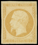 * EMPIRE NON DENTELE - 13Aa 10c. Jaune-citron, T I, Très Frais, TB - 1853-1860 Napoléon III