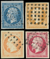 EMPIRE NON DENTELE - 13Ab 10c. Bistre-orange, T I, Obl. GROS POINTS, N°14A, 16 Et 17B Obl. Diverses, Tous Ex. Choisis, T - 1853-1860 Napoleone III