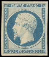 * EMPIRE NON DENTELE - 14A  20c. Bleu, Très Frais, TB/TTB. J - 1853-1860 Napoleone III