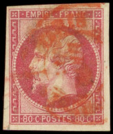 EMPIRE NON DENTELE - 17B  80c. Rose, Obl. Càd ROUGE, TB - 1853-1860 Napoleone III