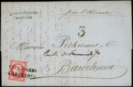 Let EMPIRE NON DENTELE - 17B  80c. Rose, Obl. ESTRANGERO/BARCELONA S. LAC De Marseille Du 28/4/62, Arr. 30/4, TB - 1849-1876: Classic Period