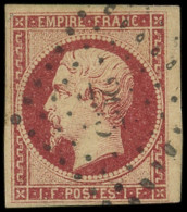 EMPIRE NON DENTELE - 18    1f. Carmin, Obl. PC, Frappe Légère, TTB - 1853-1860 Napoleone III