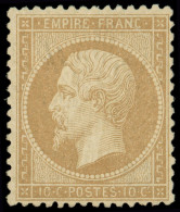 ** EMPIRE DENTELE - 21   10c. Bistre, Inf. Adh. Mais Timbre Bien Centré Et Très Frais Ce Qui Est Rare, TB - 1862 Napoleon III