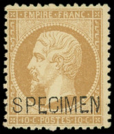 * EMPIRE DENTELE - S21c 10c. Bistre, Surch. SPECIMEN, Inf. Ch., TTB. J - 1862 Napoléon III