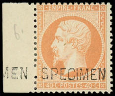 * EMPIRE DENTELE - S23d  40c. Orange, Bdf, Surch. SPECIMEN, Très Frais Et TB. Br - 1862 Napoléon III.