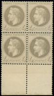 ** EMPIRE LAURE - 27A   4c. Gris Nuance Foncée, BLOC De 4 Bdf, Un Ex. *, Bien Centré, TTB - 1863-1870 Napoleon III Gelauwerd