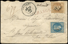 Let EMPIRE LAURE - 28B Et 29B, 10c. Et 20c. Obl. GC 2740 S. Env. CHARGE, Càd T17 ORLEANS 14/12/69, TB - 1849-1876: Classic Period