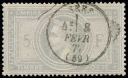 EMPIRE LAURE - 33    5f. Violet-gris, Oblitéré Càd T16 SEES 8/2/77, TB/TTB - 1863-1870 Napoléon III Con Laureles