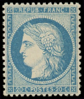 ** SIEGE DE PARIS - 37   20c. Bleu, Bien Centré, TTB. J - 1870 Siège De Paris