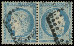 SIEGE DE PARIS - T37c 20c. Bleu, TETE BECHE, Obl. GC, TB. Br - 1870 Asedio De Paris