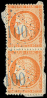 SIEGE DE PARIS - 38   40c. Orange, PAIRE Obl. GC BLEUS, TB - 1870 Siège De Paris