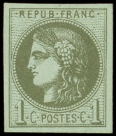 ** EMISSION DE BORDEAUX - 39C   1c. Olive, R III, Pos. 1, Frais Et TB - 1870 Emission De Bordeaux