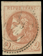 EMISSION DE BORDEAUX - 40B   2c. Brun-rouge, R II, Filet De Voisin En Haut, Obl. Càd T24 Du 26/4/71, Frappe Légère, TTB. - 1870 Bordeaux Printing