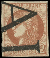 EMISSION DE BORDEAUX - 40B   2c. Brun-rouge, R II, Obl. TYPO, TB. J - 1870 Emisión De Bordeaux