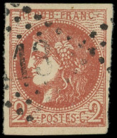 EMISSION DE BORDEAUX - 40Bf  2c. ROUGE-BRIQUE FONCE, R II, Obl. GC 113, Nuance Certifiée Calves, TTB. C - 1870 Emission De Bordeaux