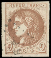 EMISSION DE BORDEAUX - 40Bg  2c. CHOCOLAT, R II, Obl. Légère, Pos. 14, Nuance Certifiée Calves, TB - 1870 Ausgabe Bordeaux