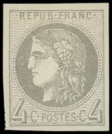 * EMISSION DE BORDEAUX - 41B   4c. Gris, R II, Fraîcheur Postale, TTB - 1870 Emisión De Bordeaux