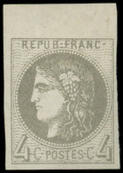 * EMISSION DE BORDEAUX - 41Bd  4c. Gris Foncé, R II, Petit Bdf, TTB - 1870 Bordeaux Printing