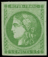 * EMISSION DE BORDEAUX - 42B   5c. Vert-jaune, R II, Infime Charnière, Frais, TB - 1870 Bordeaux Printing