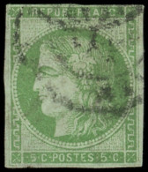 EMISSION DE BORDEAUX - 42A   5c. Vert-jaune, R I, Obl. Càd, Défx, B/TB. C - 1870 Bordeaux Printing