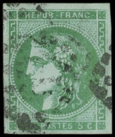 EMISSION DE BORDEAUX - 42Bb  5c. Vert-EMERAUDE FONCE, Obl., Nuance Certifiée Calves, TB - 1870 Emisión De Bordeaux
