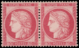 * CERES DENTELE - 57   80c. Rose, PAIRE, Bon Centrage, Frais Et TB - 1871-1875 Cérès