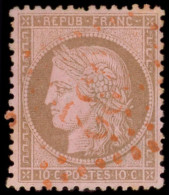 CERES DENTELE - 58   10c. Brun Sur Rose, Obl. GC ROUGE, TB - 1871-1875 Cérès