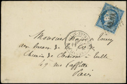 Let CERES DENTELE - 60A  25c. Bleu, T I, Obl. AS.NA S. Env., Càd VERSAILLES ASSEMBLEE Natle 14/6/72, Arr. PARIS 14/6, TB - 1849-1876: Période Classique