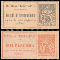 (*) TELEPHONE - Téléphone 17/18 : 30c. Brun-noir Sur Lilas Et 50c. Rouge Sur Rose, TB - Telegraph And Telephone