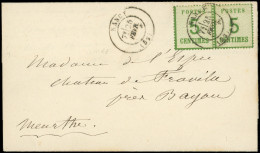 Let ALSACE-LORRAINE - 4    5c. Vert-jaune PAIRE Obl. Càd NANCY 25/2/- S. LAC, Texte Sur Livraison De Jambes De Bois Et C - Storia Postale