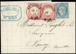 Let ALSACE-LORRAINE - Affranchissements Mixtes Allemagne France N°60A Obl. GC 2598, MIXTE Avec 1g. Rose D'Allemagne En P - Storia Postale