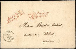 Let LETTRES SANS TIMBRE ET DOCUMENTS DIVERS - MP De Franchise Rouge, Service Du Roi/Maison Du Roi/3 (2 Frappes) Sur Env. - Other & Unclassified