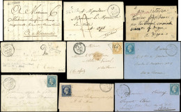 Let OBLITERATIONS PAR DEPARTEMENTS - 5/BASSES ALPES Lot De 4 MP Et 4 Lettres Affr., Toutes Différentes, TB - 1849-1876: Periodo Classico