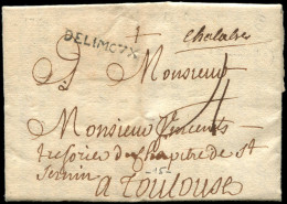 Let OBLITERATIONS PAR DEPARTEMENTS - 10/AUDE MP Manuscrite "Chalabre" Sur LAC De 1766, MP DELIMOUX (L4A), TB - 1849-1876: Période Classique