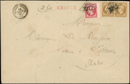 Let AFFRANCHISSEMENTS ET COMBINAISONS - N°17B Bdf Et 21 PAIRE Obl. GC 3212 S. Env. CHARGE, Càd T22 ROSNAY L'HOPITAL 15/9 - 1849-1876: Periodo Classico