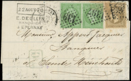 Let AFFRANCHISSEMENTS ET COMBINAISONS - N°20 PAIRE Et 30 Obl. GC 1397 S. LAC, Càd T17 EPERNAY 22/8/72, TB - 1849-1876: Classic Period