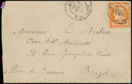 Let DESTINATIONS - N°38 Obl. Càd R. De Cléry 4/8/77 S. Env., Arr. RIO De JANEIRO 25/8, TB - 1849-1876: Periodo Clásico
