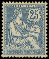 ** EMISSIONS DU XXe SIECLE - 127   Mouchon Retouché, 25c. Bleu, Centrage Parfait, TTB - Unused Stamps