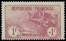 ** EMISSIONS DU XXe SIECLE - 154   1ère Série Orphelins,  1f. + 1f. Carmin, TB - Unused Stamps