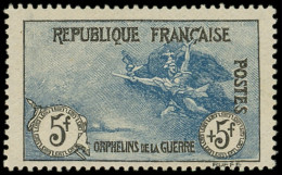 * EMISSIONS DU XXe SIECLE - 155   1ère Série Orphelins,  5f. + 5f. Noir Et Bleu, Ch. Légère, TB - Unused Stamps